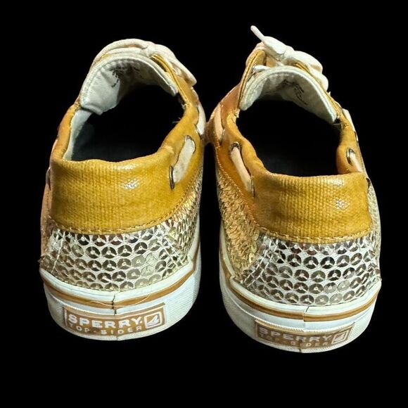 Sperry Topsiders Women’s Gold Sequined Flat Boat Shoes / sz: 8 - Picture 5 of 8